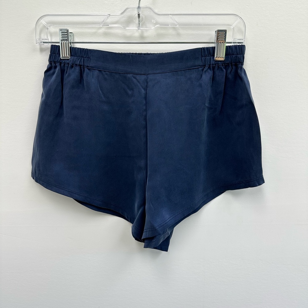 ⛔️SOLD⛔️Quince Indigo Blue 100% Washable Silk Pajama Shorts Size XS - Picture 5 of 9